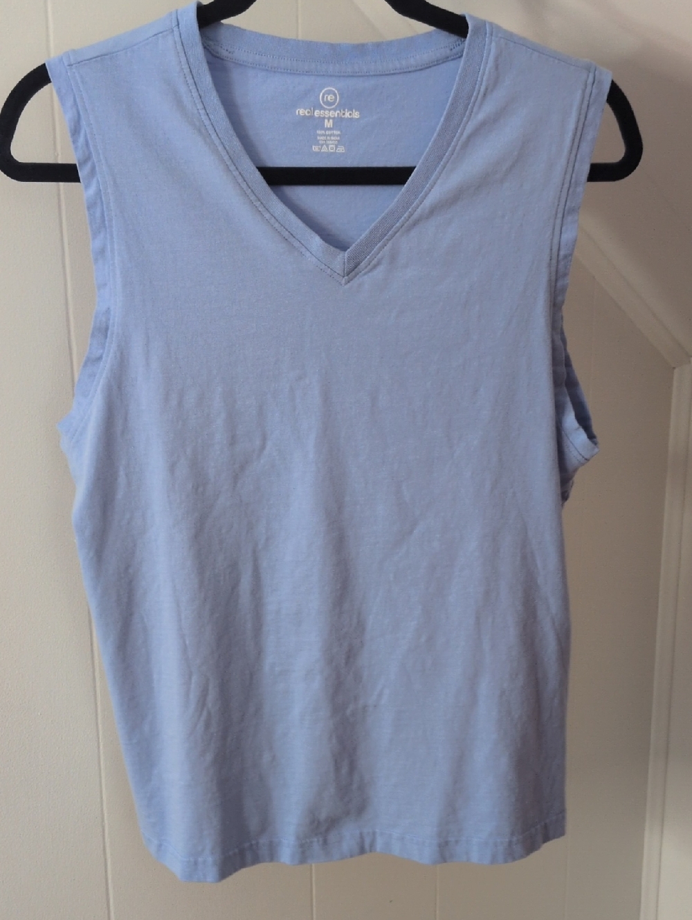 Essentials Powder Blue V-Neck Sleeveless Tank Top